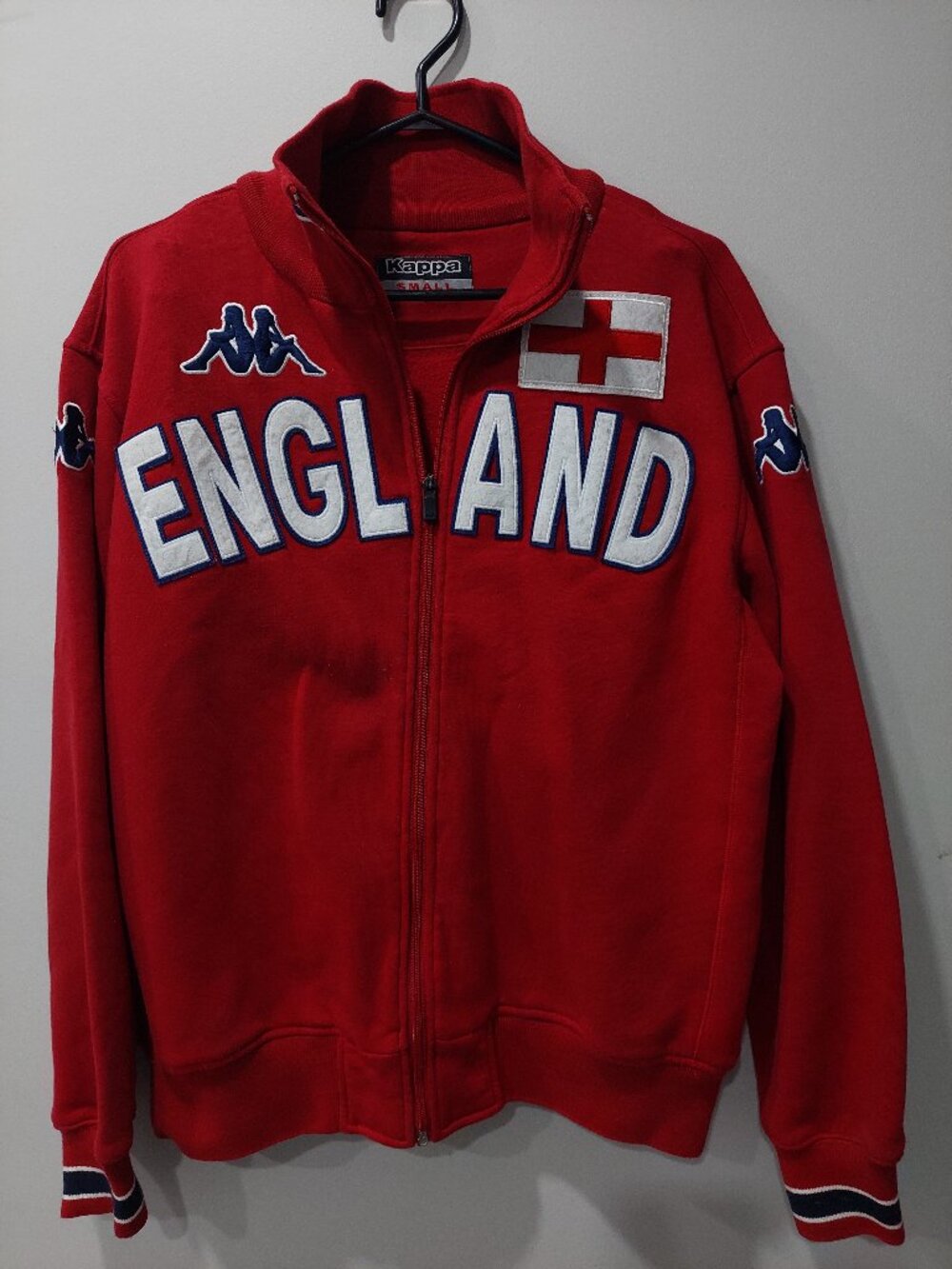 Vintage Kappa England Football Jacket Soccer Track Top Mens Zip Rare Size S